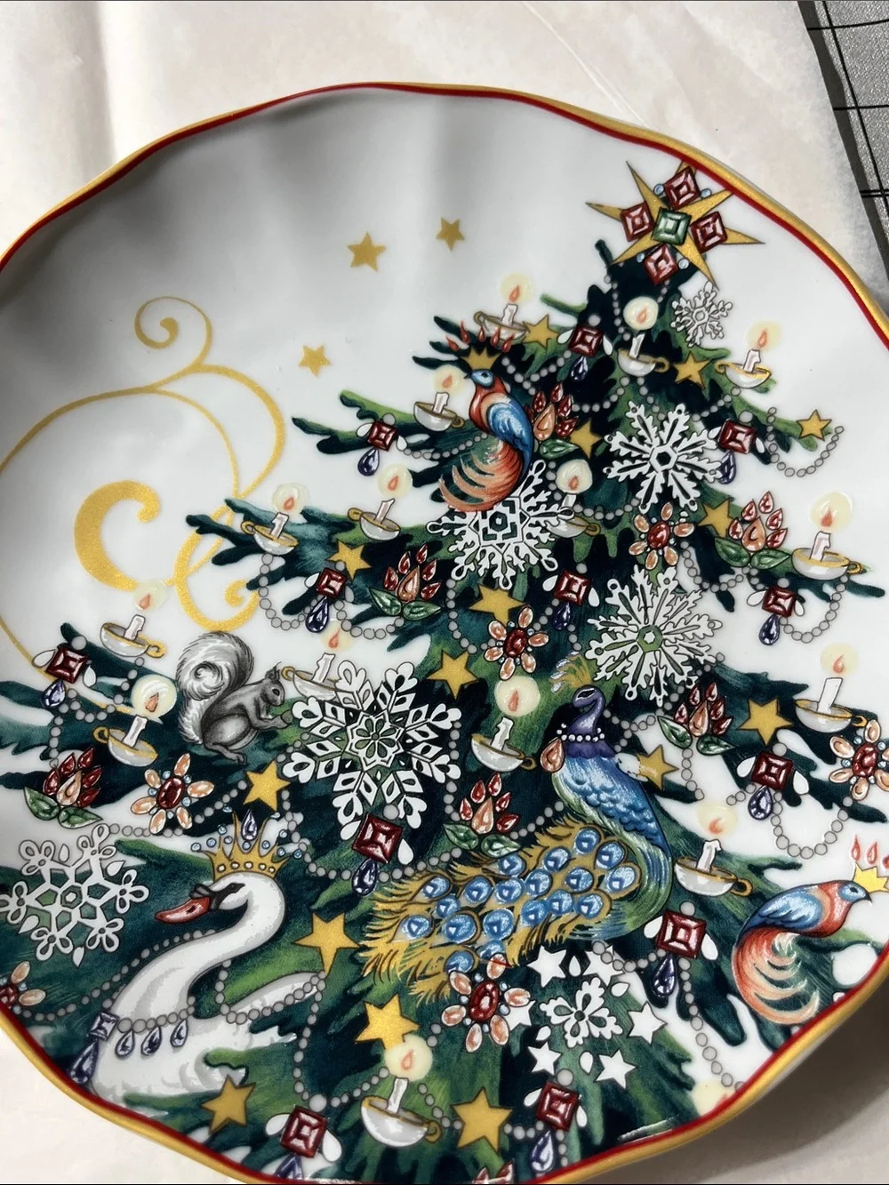 Williams Sonoma Night Before Christmas Dessert Plates - Gold Trim (Set of 4)